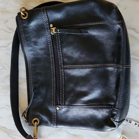 Fossil Bags Fossil Black Leather Hobo Crossbody Bag Poshmark